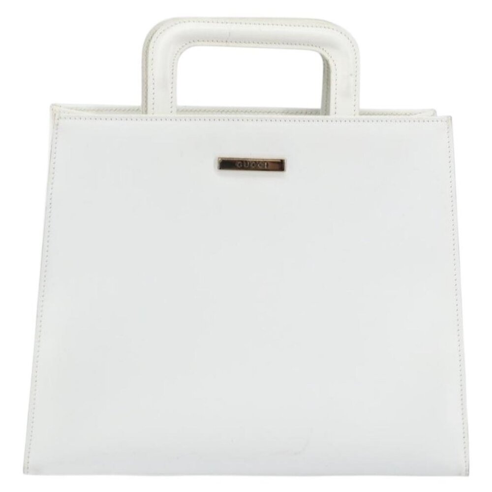 GUCCI Hand Bag Leather White Gold 001 2122 1773 Auth 146899 - Picture 2 of 16